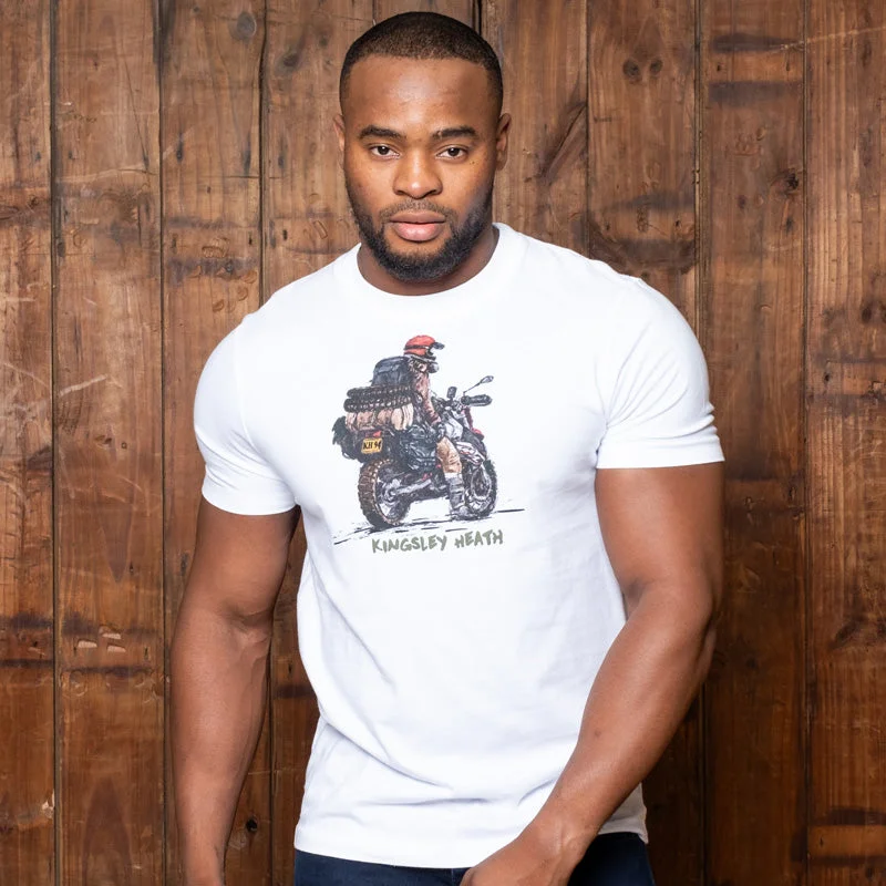 Casual Chic Overland Bike Expedition Crew Tee Pelican