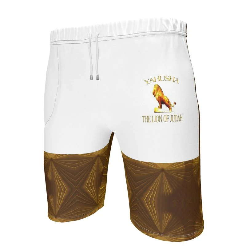 Functional Fashion Yahusha-The Lion of Judah 01 Voltage Men's Designer Sweat Shorts (Knee High)