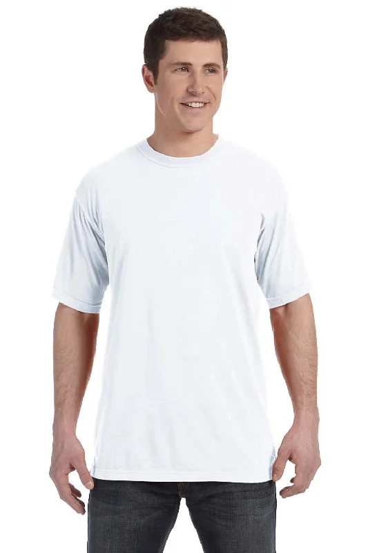 Casual Denim Comfort Colors Mens Short Sleeve Crewneck T-Shirt - White