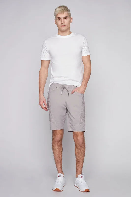 Casual Jackets CASH - Mens Ripstop Moto Stitch Short - Light Grey