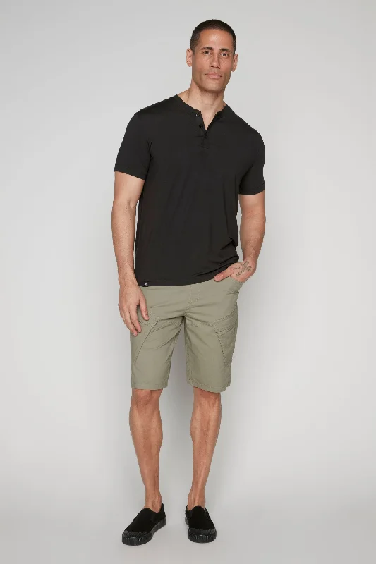 KRAVITZ - Mens 5-Pockets Pull-On Cargo Poplin Shorts - Light Olive