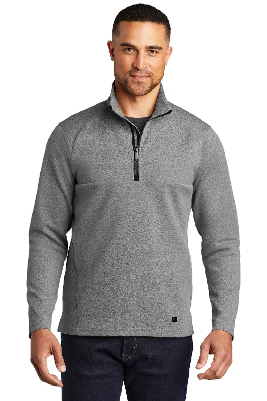 Ogio Mens Transition Fleece 1/4 Zip Sweatshirt - Heather Petrol Grey