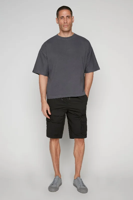 JUDE - Mens Multi Cargo Shorts - Black