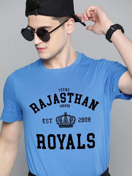 Casual Jackets Half Sleeve Mens IPL Rajasthan T-Shirts