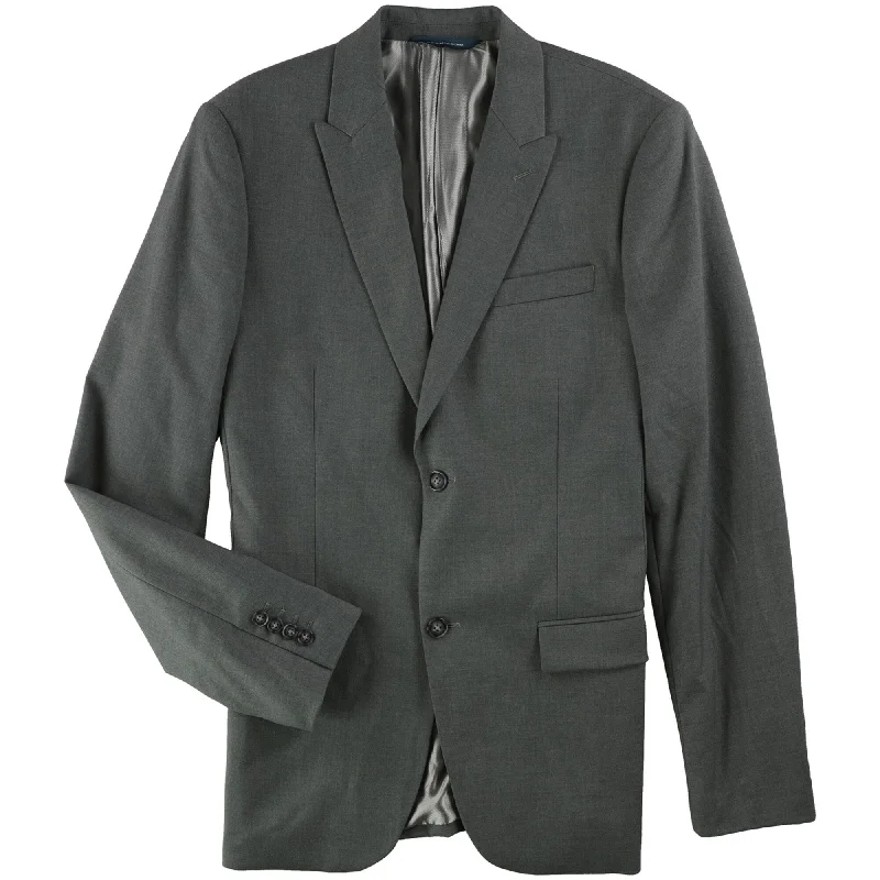 Urban Comfort Perry Ellis Mens Slim Fit Two Button Blazer Jacket, Grey, 40 Long