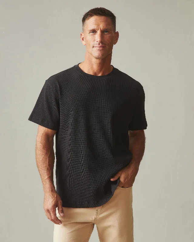 Easy Fashion Waffle Crew Tee - Meteorite