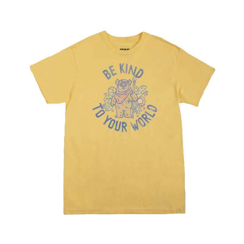 Lightwear Options Ewoks Be Kind To Your World Yellow Tee