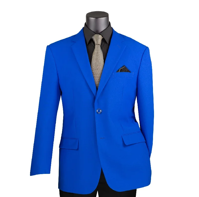 Casual Chic Conrad Collection: Royal Solid Color Single Breasted Regular Fit Blazer Casual Chic Conrad Collection: Royal Solid Color Single Breasted Regular Fit Blazer