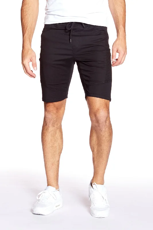Premium Comfort CASH -Mens Ripstop Moto Stitch Short - Black