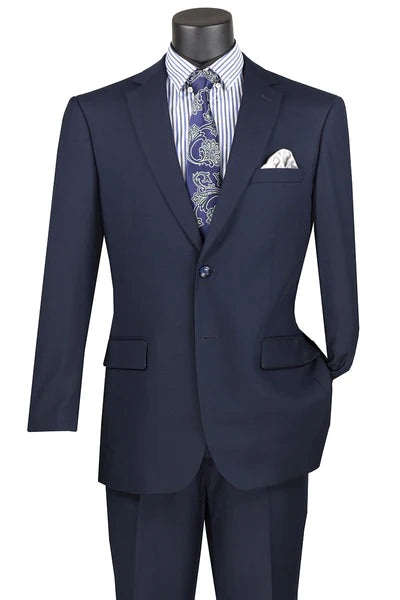 Casual Knitwear Marquis Collection: Navy 2 Piece Solid Color Single Breasted Regular Fit Suit
