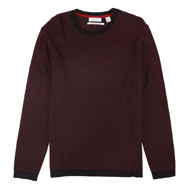 Modern Casuals Calvin Klein Mens All-Over Textured Pullover Sweater, Red, XX-Large