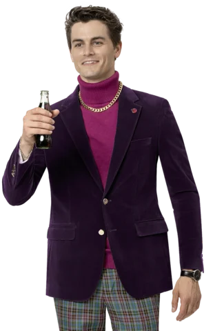 Street Gear Plum Solid Velvet Blazer J134