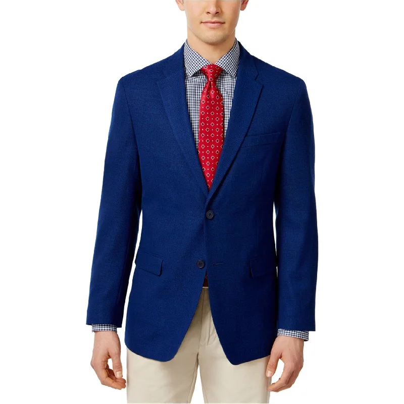 Tommy Hilfiger Mens Stretch Performance Two Button Blazer Jacket, Blue, 40 Regular