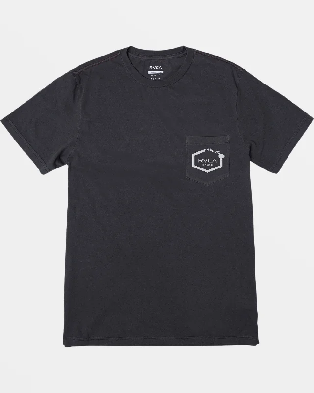 Hawaii Island Hex Pocket Tee - Pirate Black