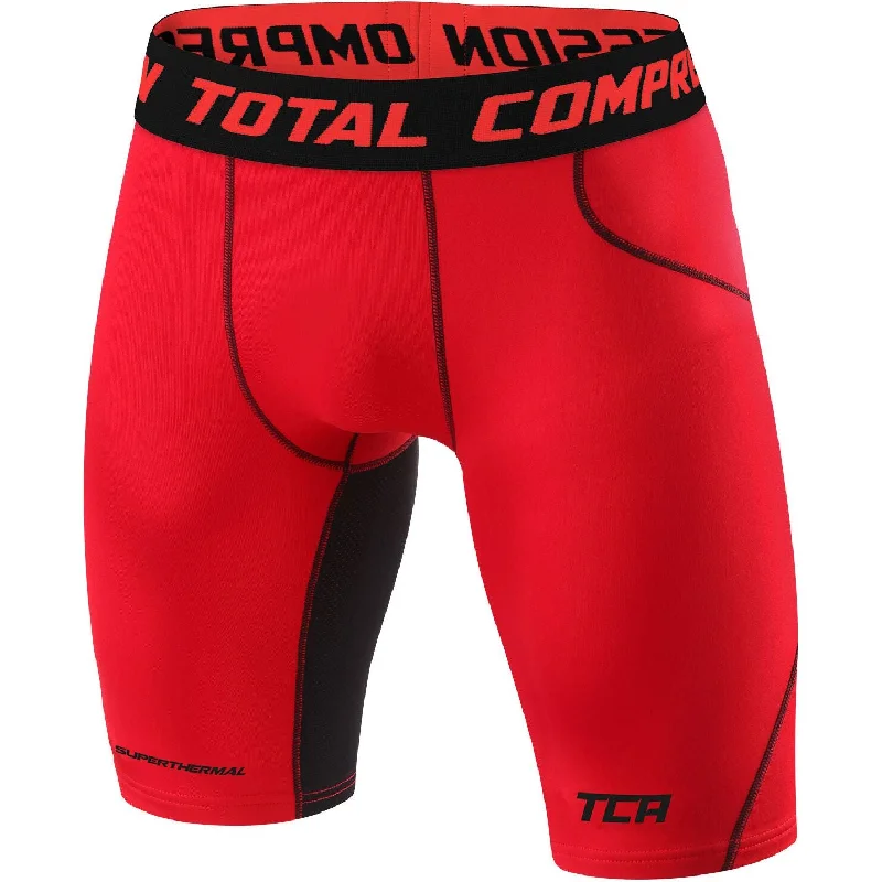 Casual Knitwear TCA SuperThermal Compression Mens Short Running Tights - Red