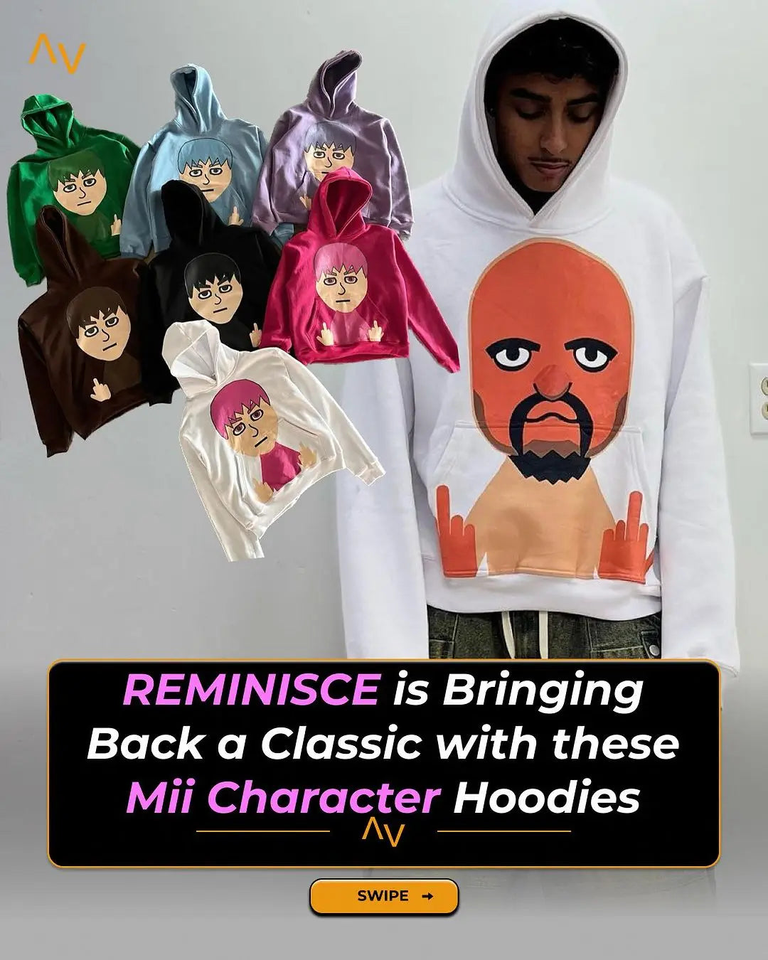 Modern Comfort Oversized Graphical Mii Printing Hoodies with Gothic Streetwear Style