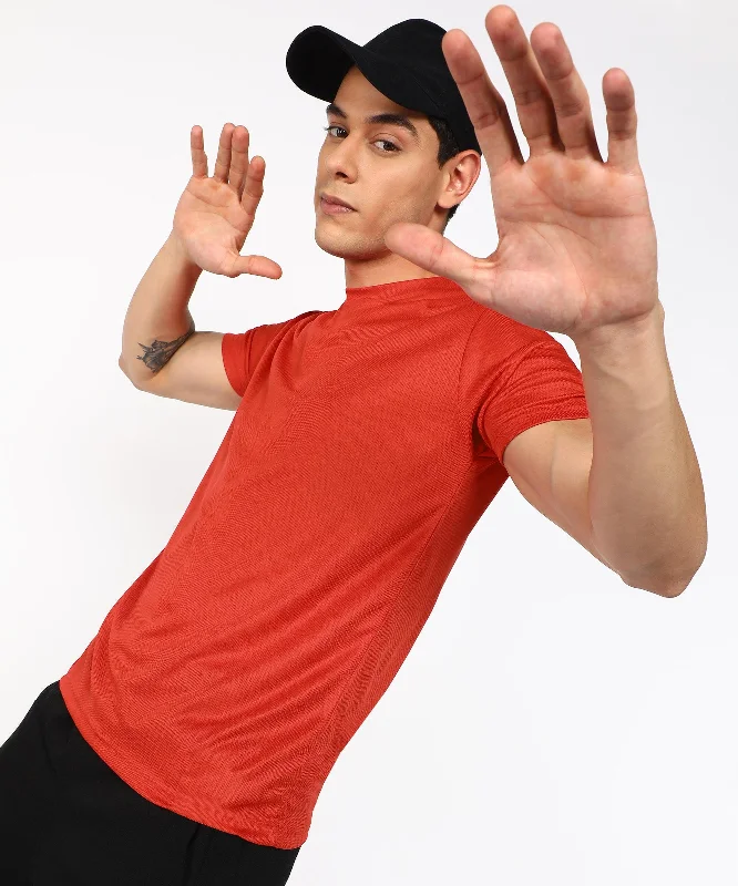 Relaxed Wearables Mens Dry-Fit Sports T.shirt (Red)