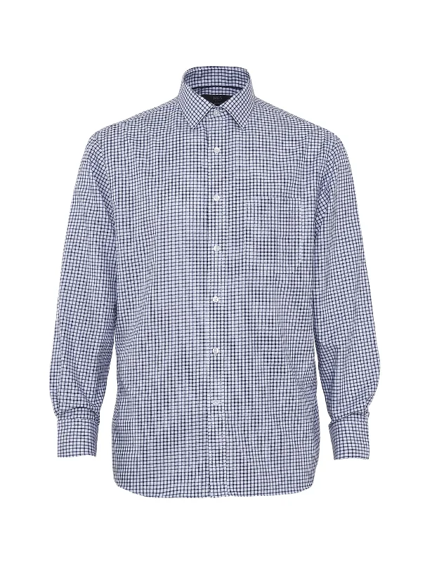 Comfortable Outfits Regular Fit Twill Check 2" Shorter Shirt