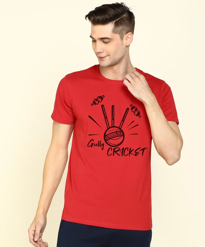 Comfortable Style Mens Halfsleeve Cricket printed t-shirt