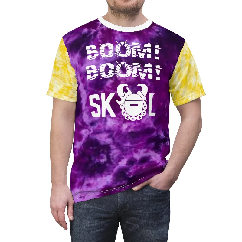 Relaxed Looks Unisex Cut & Sew Tee - Purple/Gold Tie-Dye - BOOM! BOOM!