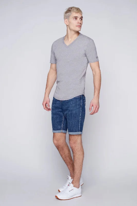 Effortless Comfort LENNON - Mens Rolled-Up Shorts - Classic Medium Blue
