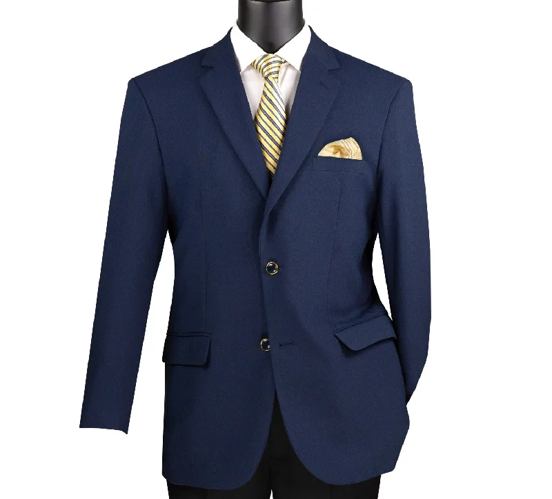 Casual Jackets Conrad Collection: Navy Solid Color Single Breasted Regular Fit Blazer