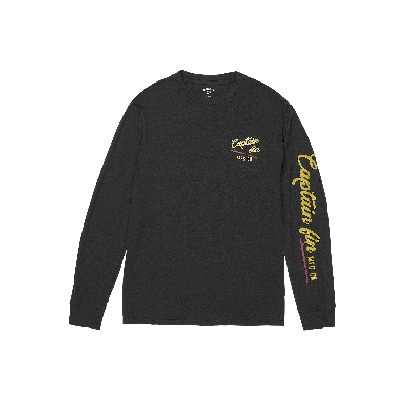 Slick Slide Logo Long Sleeve Tee - Blk