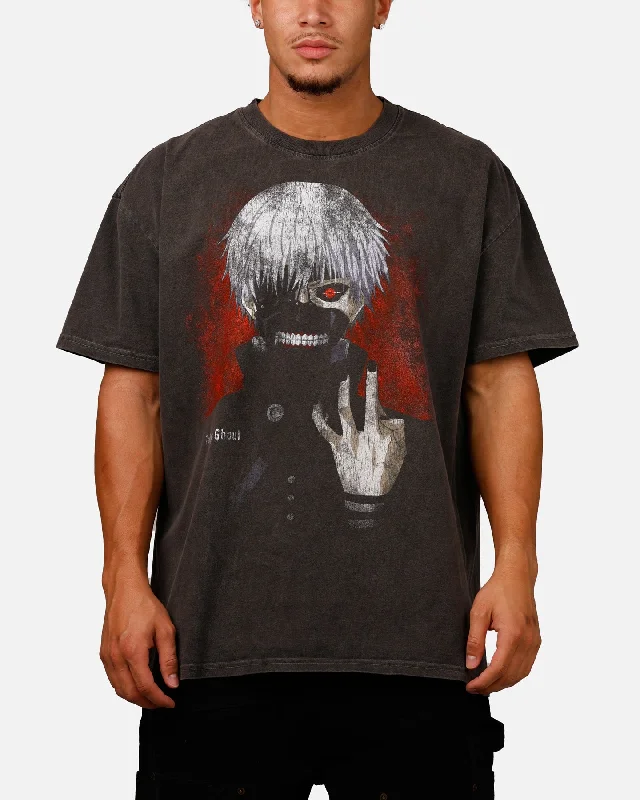 Goat Crew X Tokyo Ghoul Kaneki Vintage T-Shirt Black Acidwash