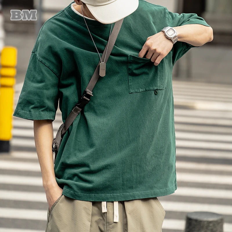 All-Purpose Wear Japanese Streetwear Casual T-Shirt Men Clothing - Trendy Tops