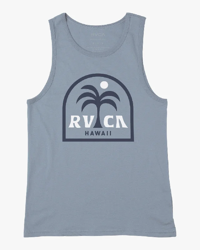 Hawaii Arc Palm Tank Top - Sky