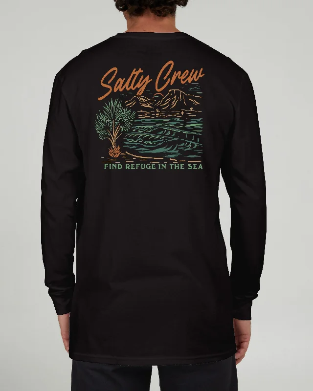 Casual Denim Western Waves Classic L/S Tee - Black