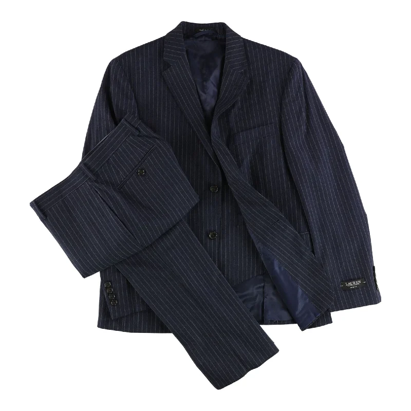 Ralph Lauren Mens Pinstripe Formal Tuxedo, Blue, 38 Short / 32W x 35L