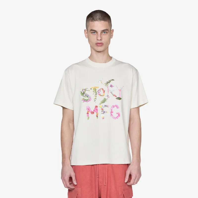 Sporty Wardrobe Grateful Short Sleeve T-Shirt Ecru Flora