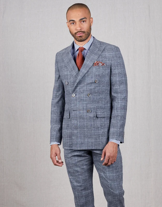 Modern Comfort Whetu Blue & Beige Check Blazer