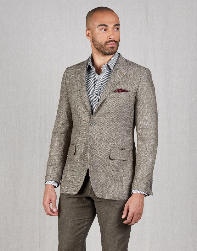 Laid-Back Style Hawker Light Brown Textured Blazer