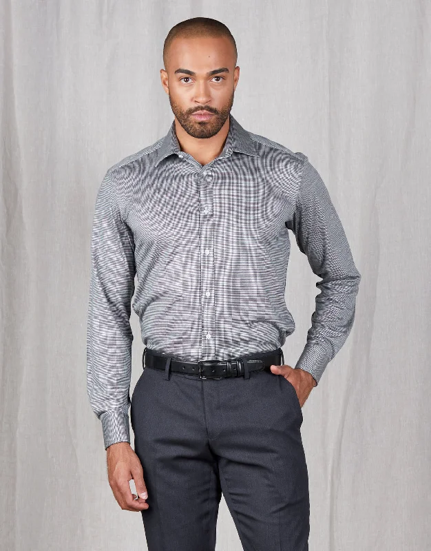 Classic Wear London Black & White Houndstooth Merino Shirt