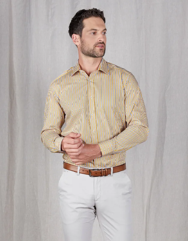 Laid-Back Style London Yellow Stripe Shirt