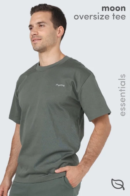 Casual Denim M Moon Tee Oversized Heavy -  Olive Deep