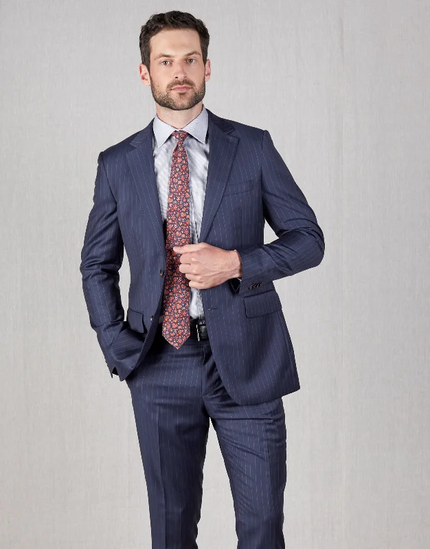 Easygoing Fashion Cooper Navy Stripe Two Piece Suit