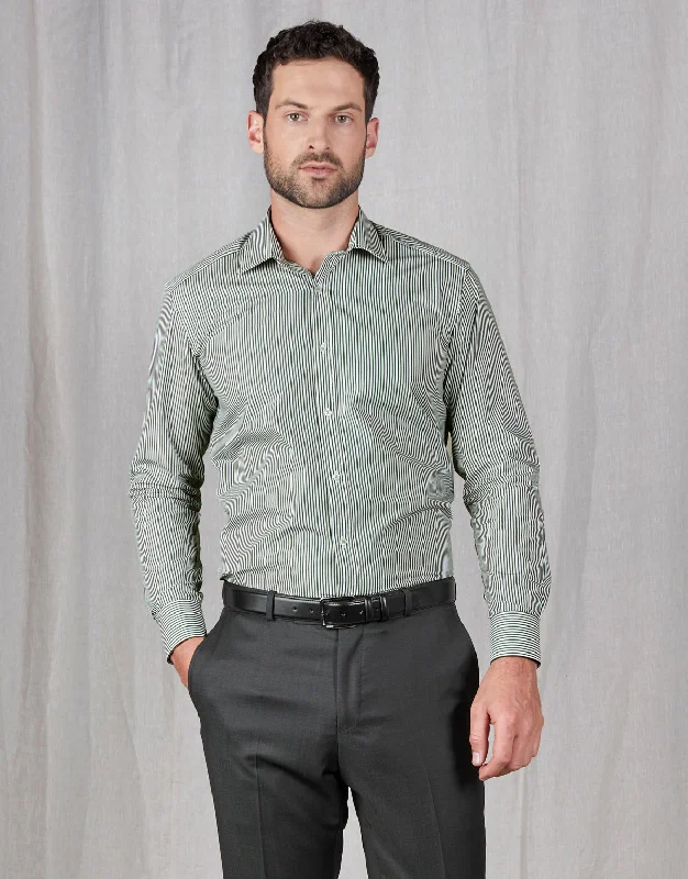 Easy Fashion London Green & White Stripe Shirt