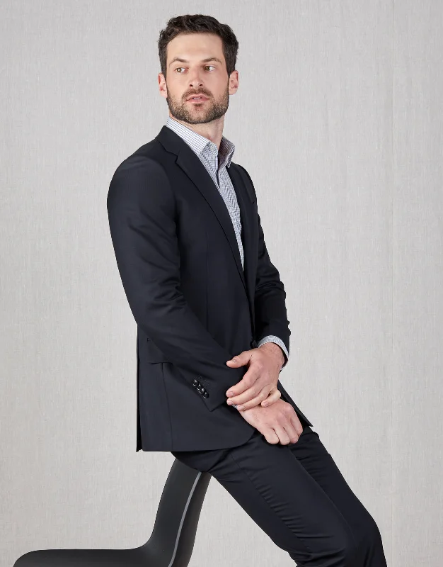 Modern Style Cooper Navy Herringbone Two Trouser Suit