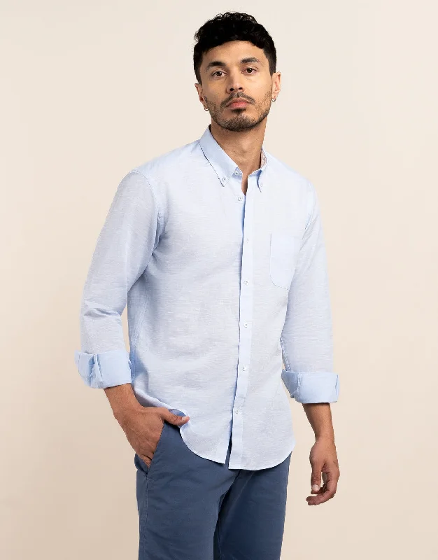 Urban Look Ohope Light Blue Cotton-Linen Shirt