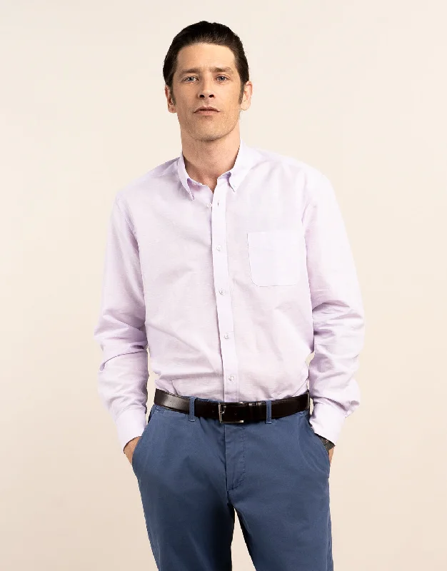 Cozy Essentials Ohope Lilac Cotton-Linen Shirt