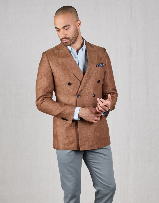 Casual Trends Whetu Tobacco Brown Linen Blazer