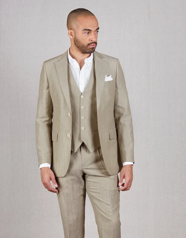 Active Comfort Hawker Bone Linen-Wool Blend Twill Blazer