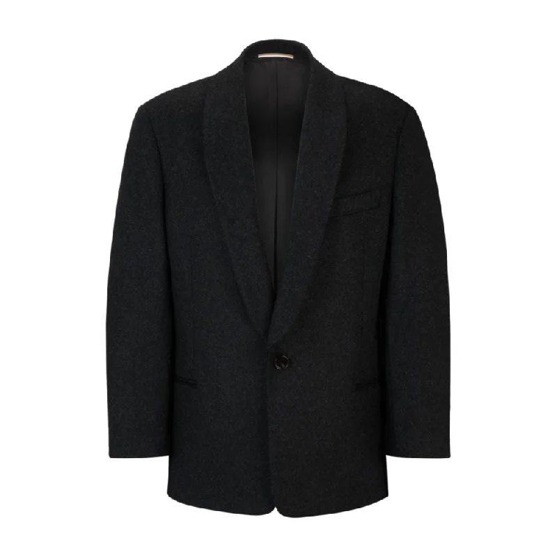 Cozy Sweatshirts Relaxed-fit jacket in virgin wool with shawl collar