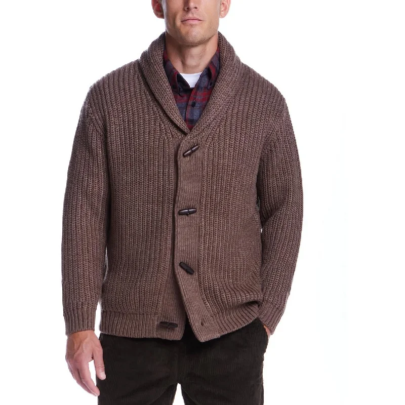 Everyday Outfits Mens Lined Ribbed Knit Cardigan Sweater