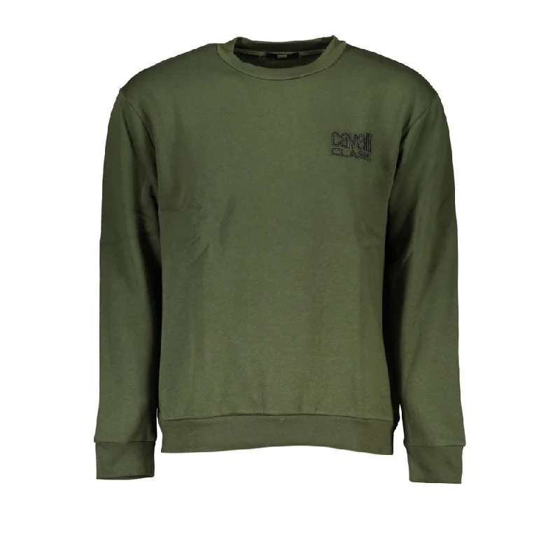 Sporty Look Cavalli Class Chic  Embroide Crew Neck Men's Sweater