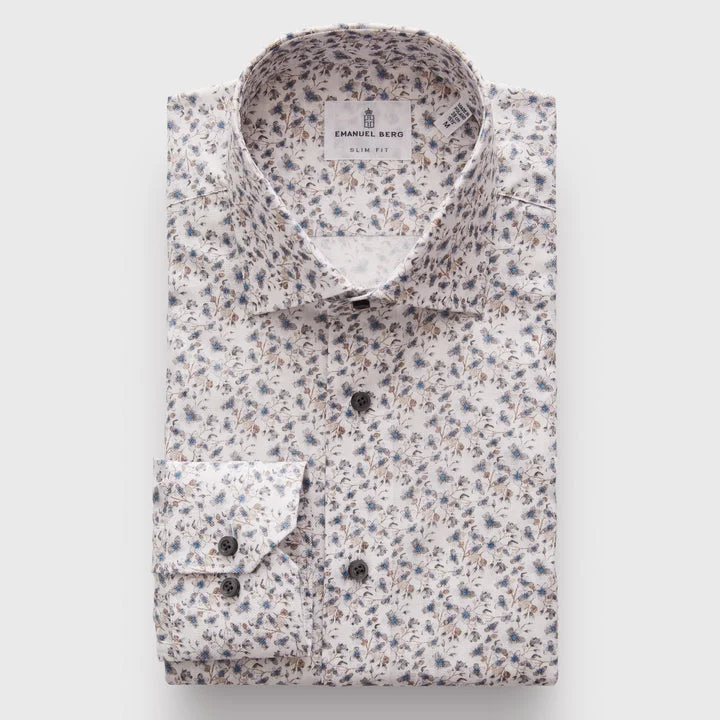 Basic Fashion Floral Printed Long Sleeve Sport Shirt 1860E