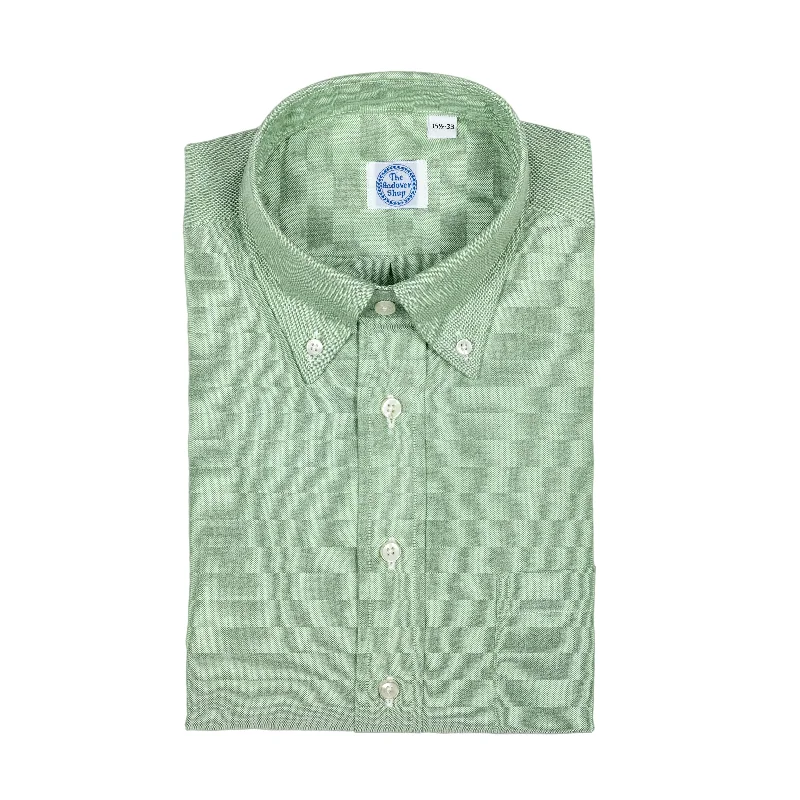 Streetwear Look Green Oxford Button Down Dress Shirt